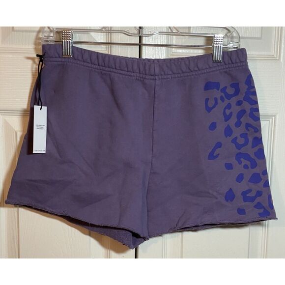 NWT spirit jersey leopard shorts‎ medium purple "raw Hem"  Sweatshirt Material - Picture 3 of 7